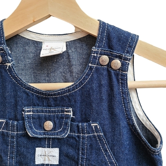 Calvin Klein Denim Jumper Dress, Size 18 Months - Picture 3 of 9